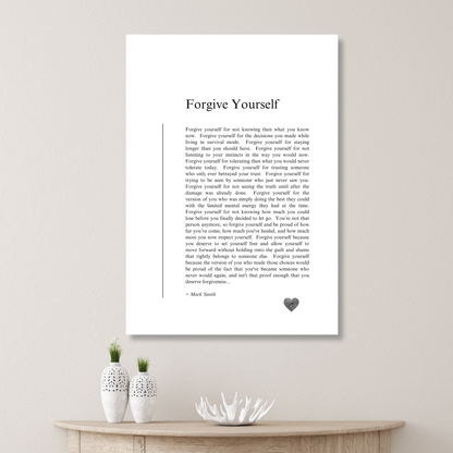 Forgive Yourself Canvas Wall Art Print