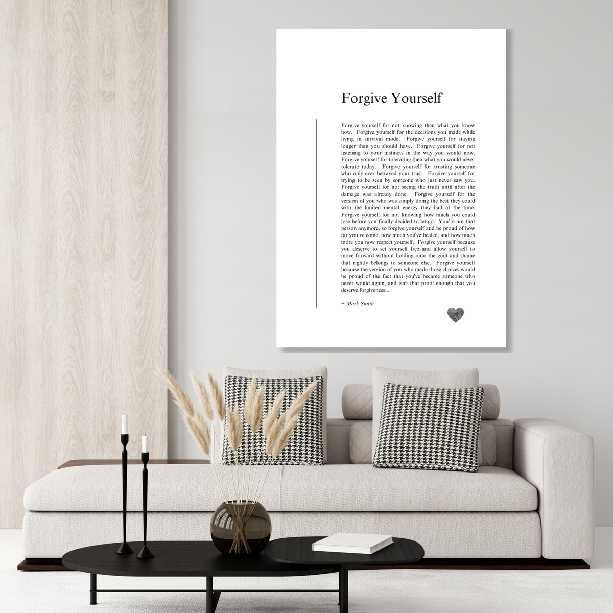 Forgive Yourself Canvas Wall Art Print