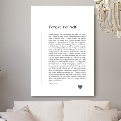 Forgive Yourself Canvas Wall Art Print