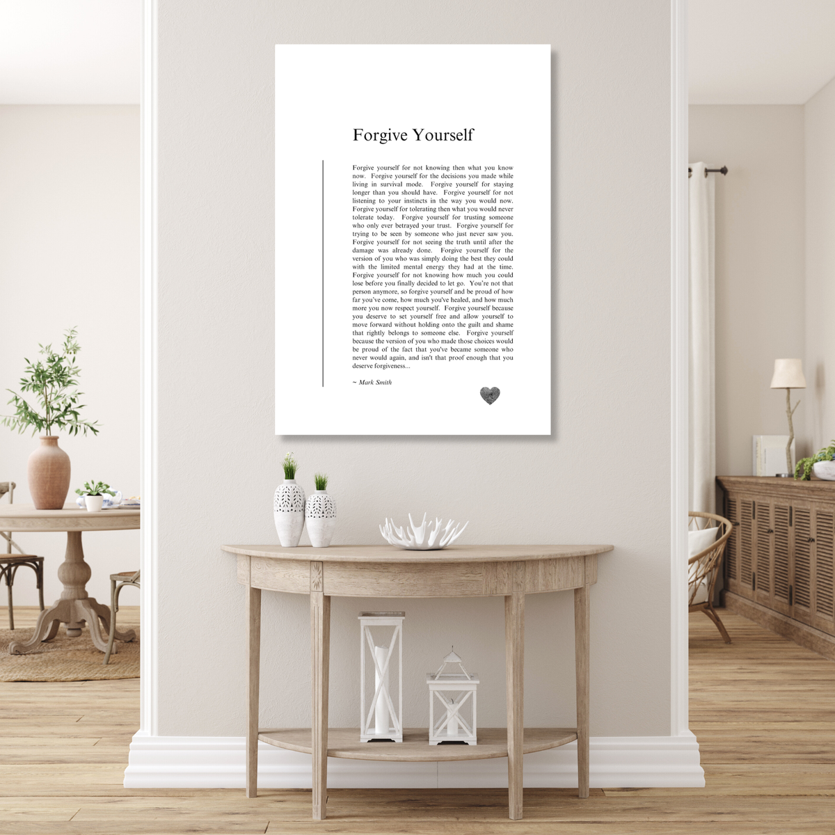 Forgive Yourself Canvas Wall Art Print