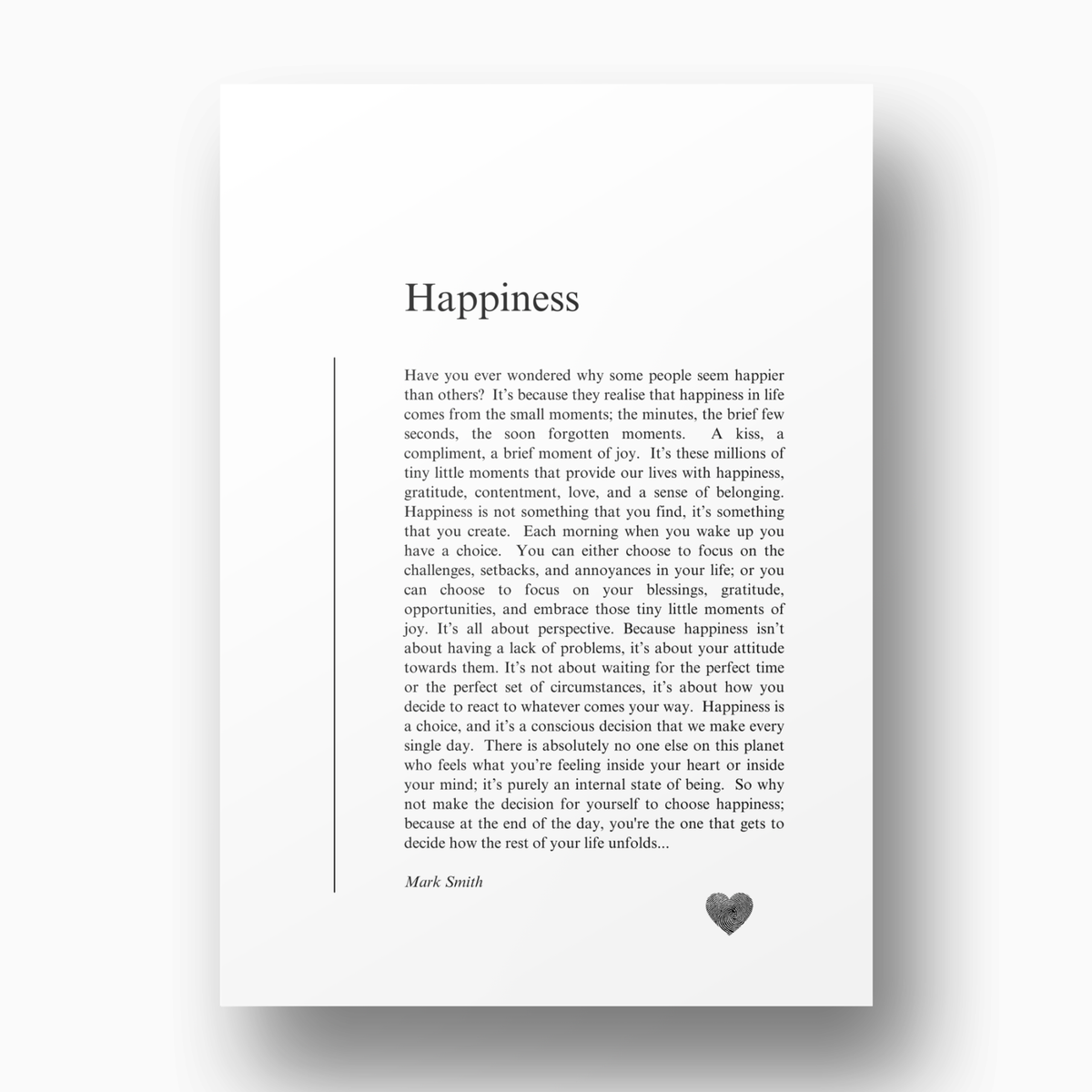 Happiness Canvas Wall Art Print
