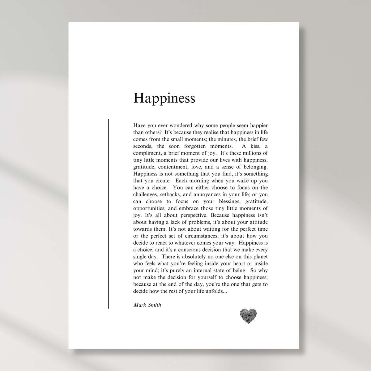 Happiness Canvas Wall Art Print