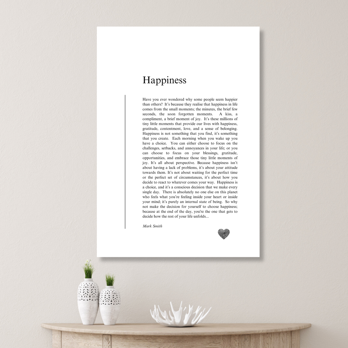 Happiness Canvas Wall Art Print