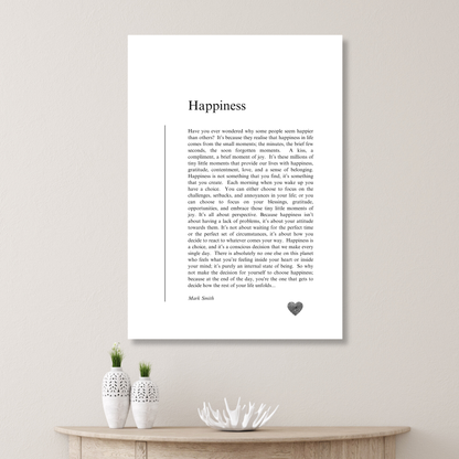 Happiness Canvas Wall Art Print