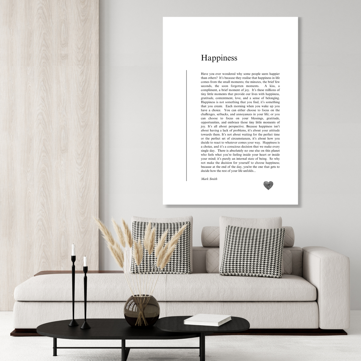 Happiness Canvas Wall Art Print