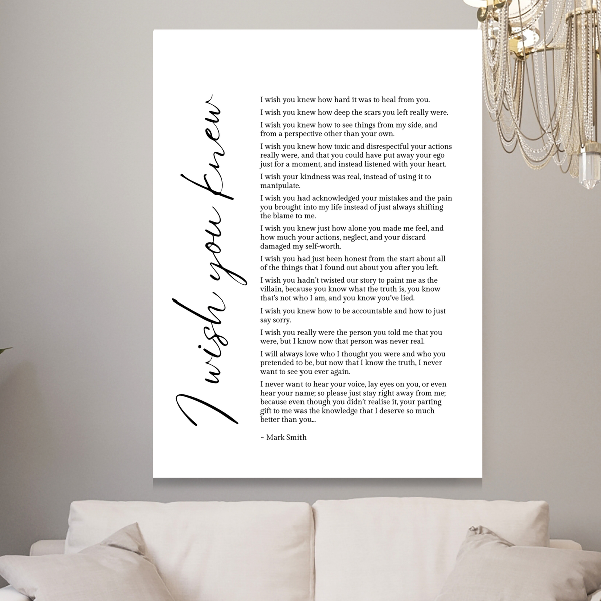 I Wish You Knew Canvas Wall Art Print