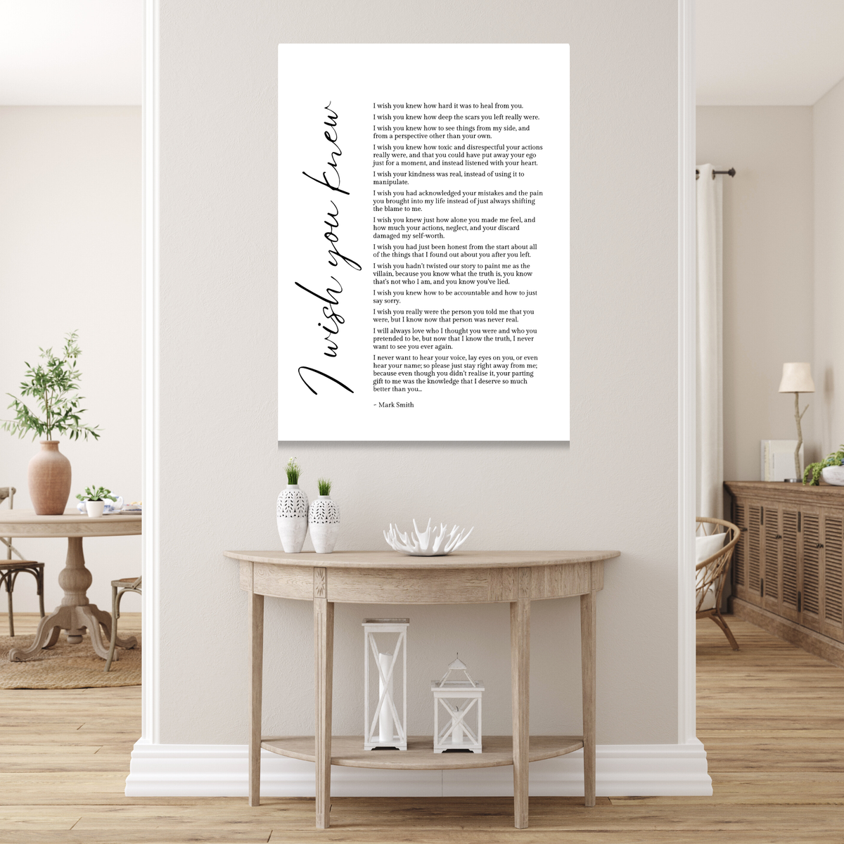 I Wish You Knew Canvas Wall Art Print