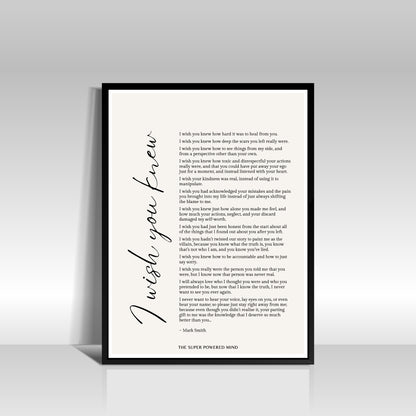 I Wish You Knew (Beige) Wall Art Print