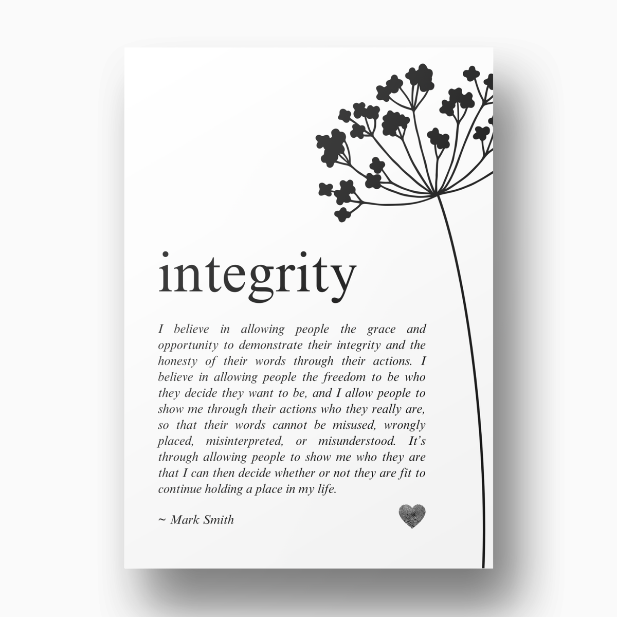 Integrity Affirmation Canvas Wall Art Print