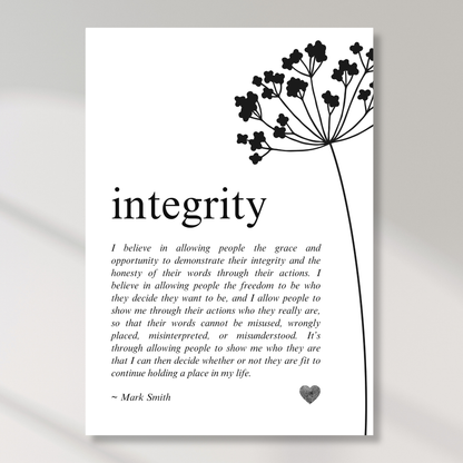 Integrity Affirmation Canvas Wall Art Print