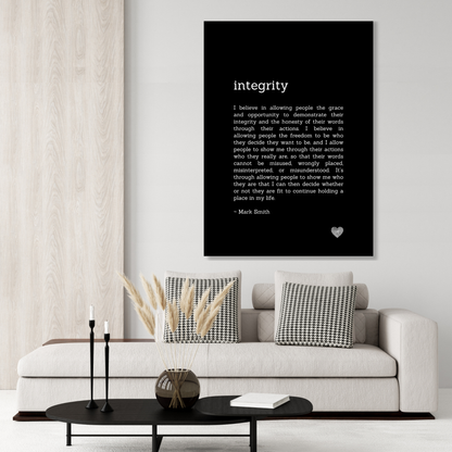 Integrity Affirmation Canvas Wall Art Print