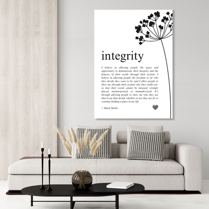Integrity Affirmation Canvas Wall Art Print
