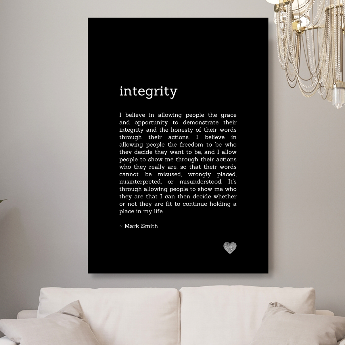 Integrity Affirmation Canvas Wall Art Print