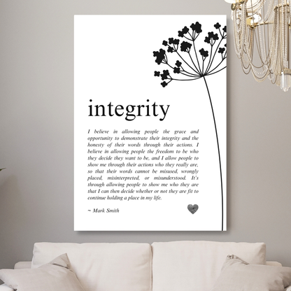 Integrity Affirmation Canvas Wall Art Print