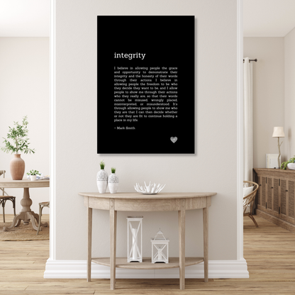 Integrity Affirmation Canvas Wall Art Print