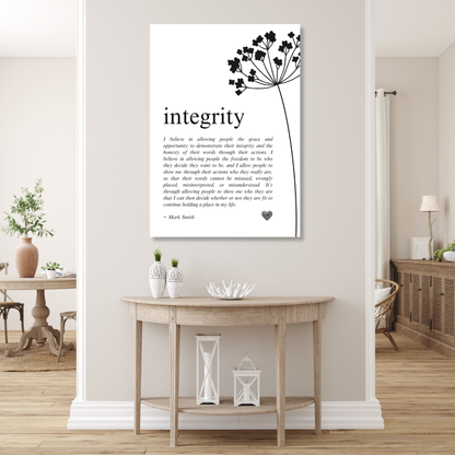 Integrity Affirmation Canvas Wall Art Print