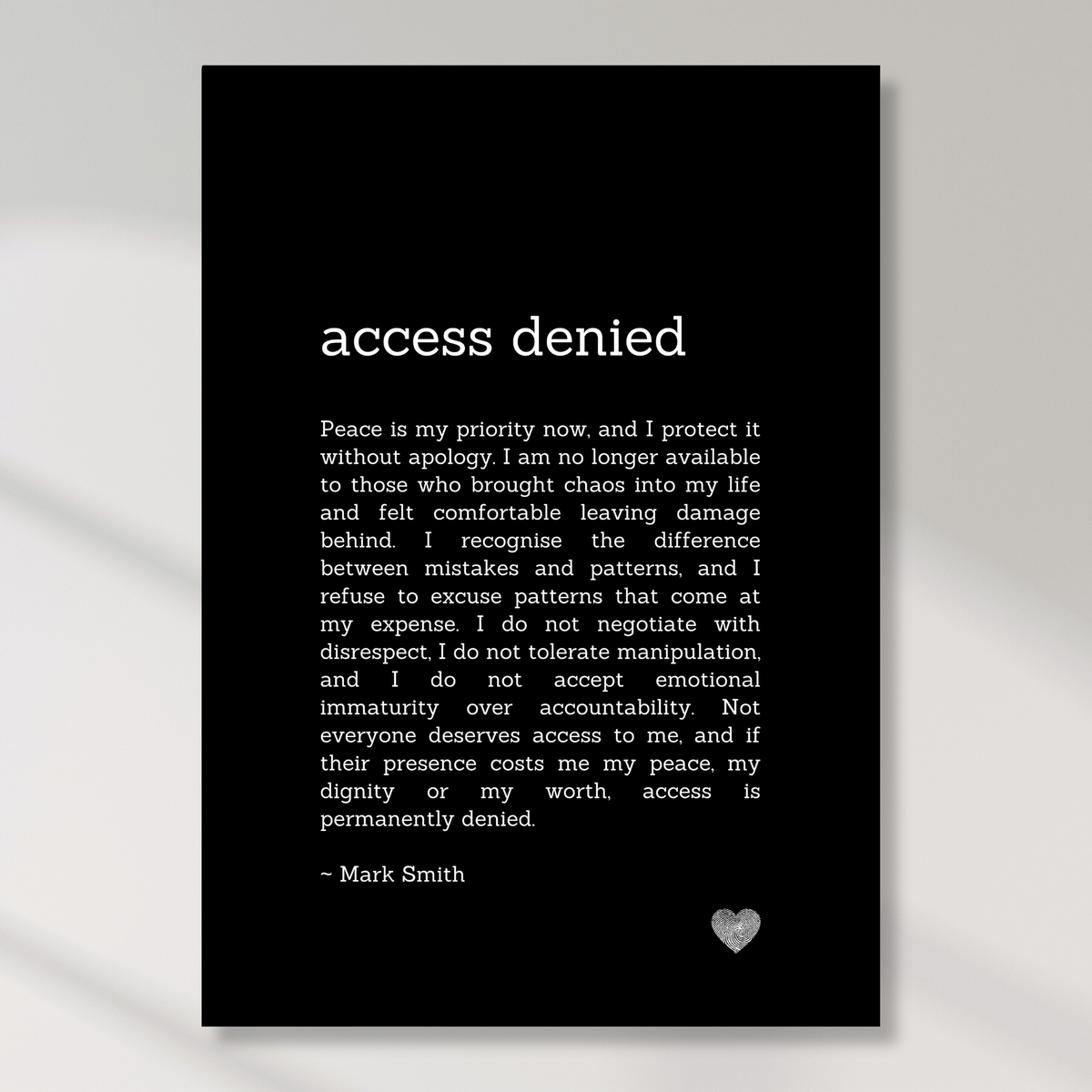 Access Denied Affirmation Canvas Wall Art Print