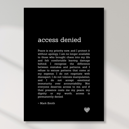 Access Denied Affirmation Canvas Wall Art Print
