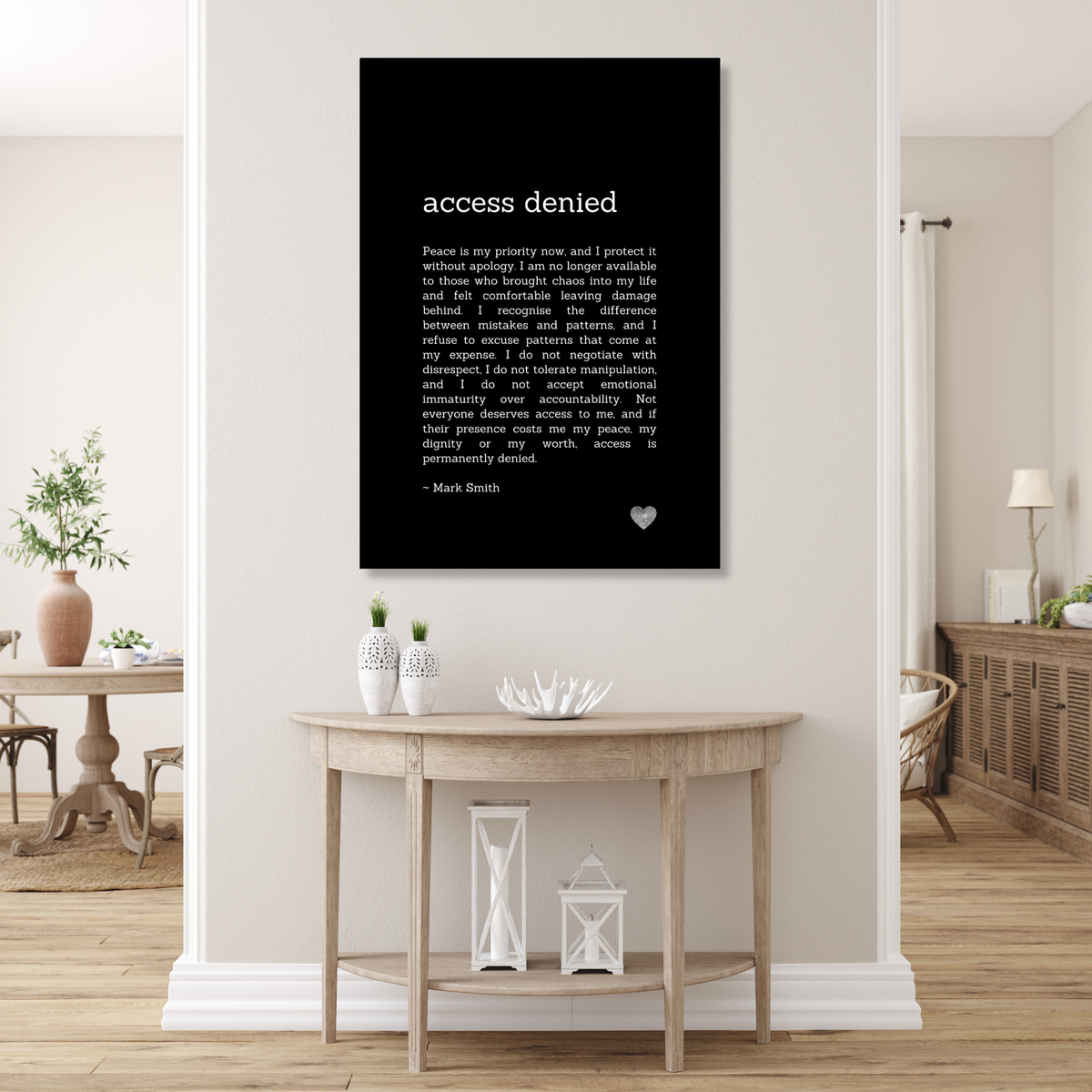 Access Denied Affirmation Canvas Wall Art Print