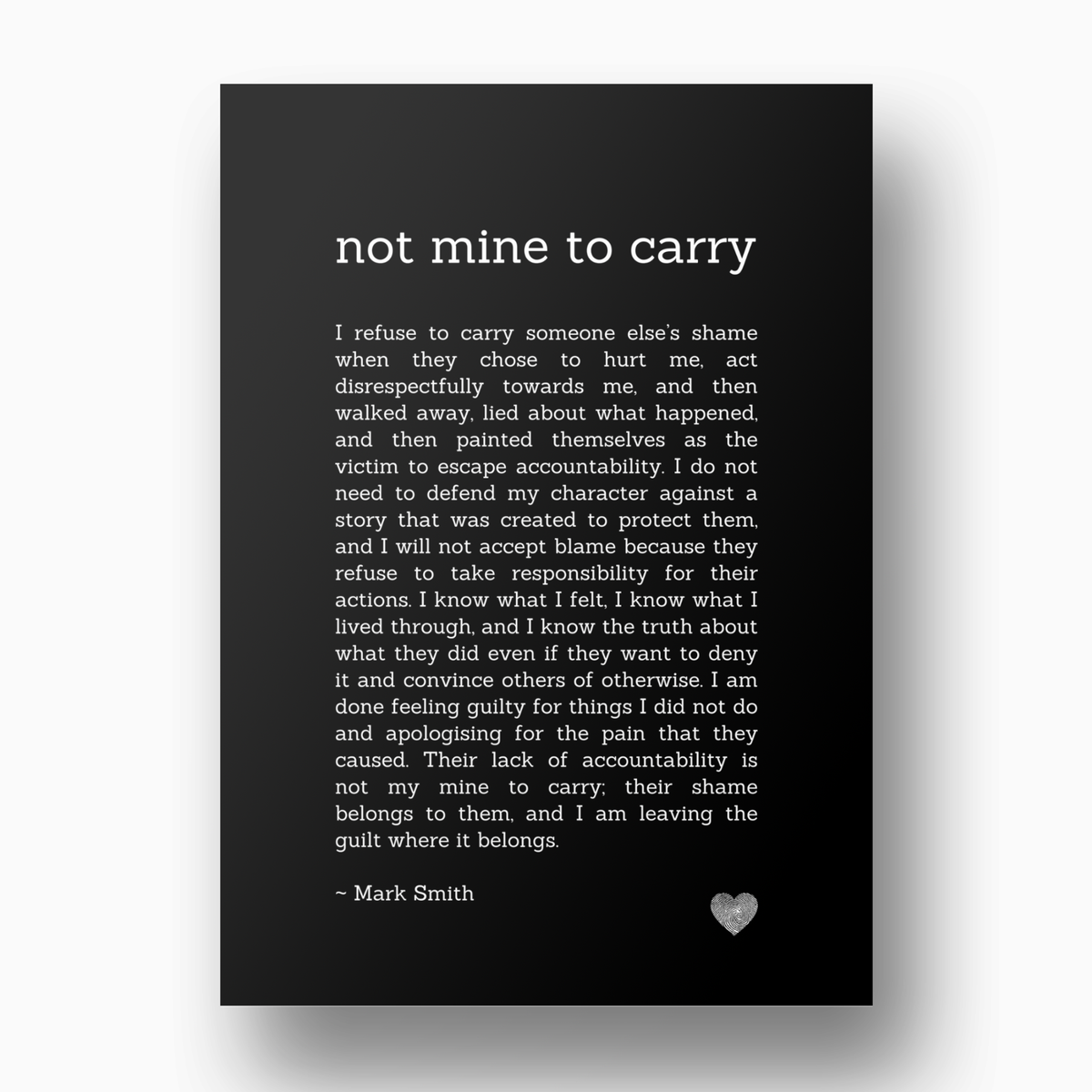 Not Mine To Carry Affirmation Canvas Wall Art Print