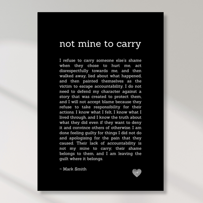 Not Mine To Carry Affirmation Canvas Wall Art Print