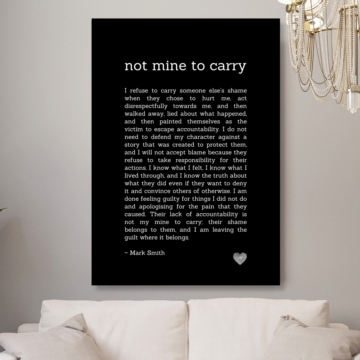 Not Mine To Carry Affirmation Canvas Wall Art Print