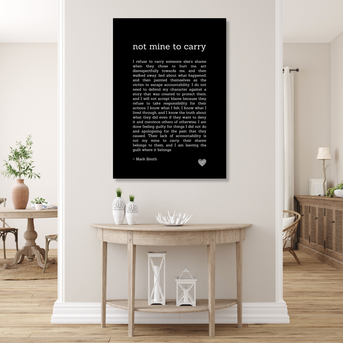 Not Mine To Carry Affirmation Canvas Wall Art Print