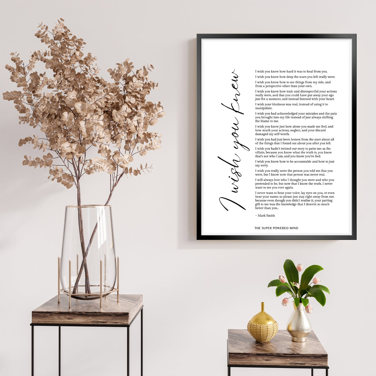 I Wish You Knew (White) Wall Art Print