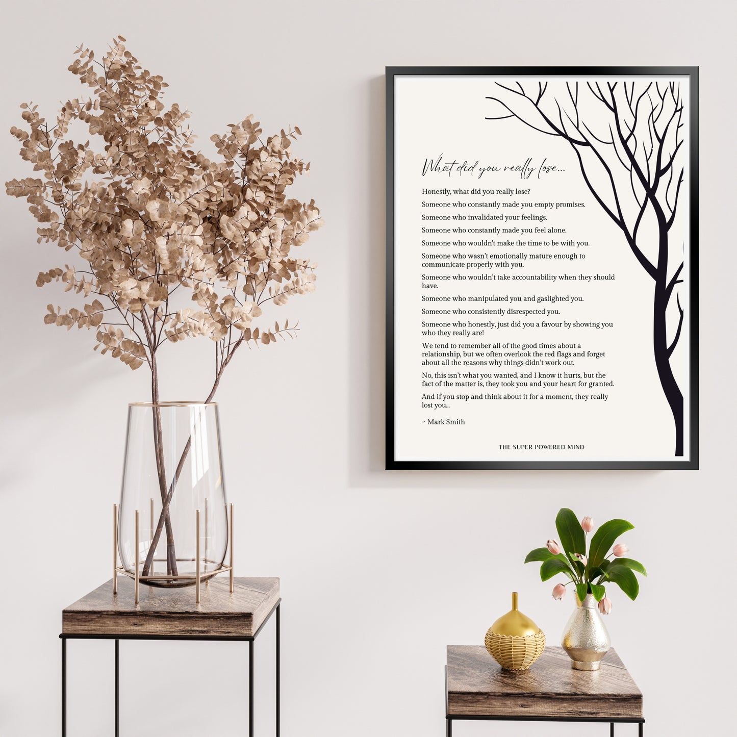 What Did You Really Lose (Beige) Wall Art Print