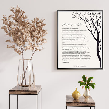 What Did You Really Lose (Beige) Wall Art Print