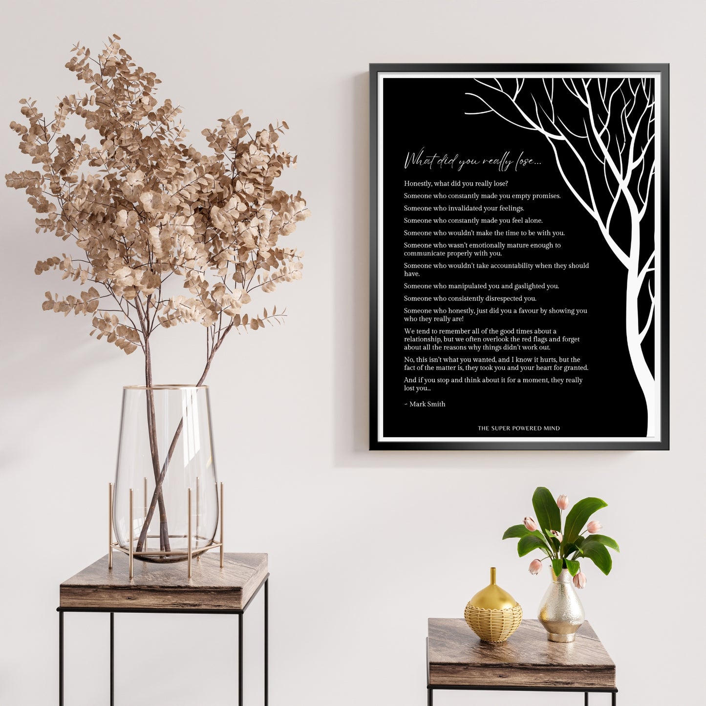 What Did You Really Lose (Black) Wall Art Print