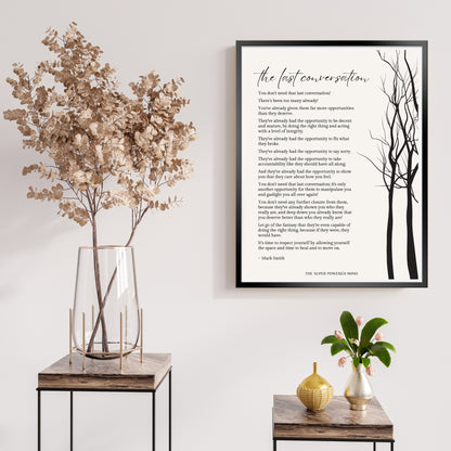 The Last Conversation (Beige) Wall Art Print
