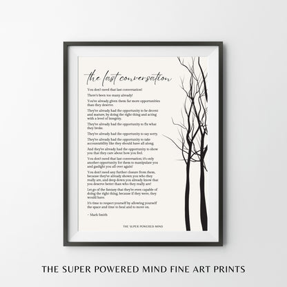 The Last Conversation (Beige) Wall Art Print