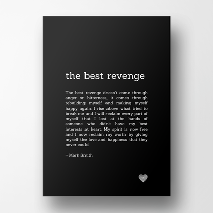The Best Revenge Affirmation Canvas Wall Art Print