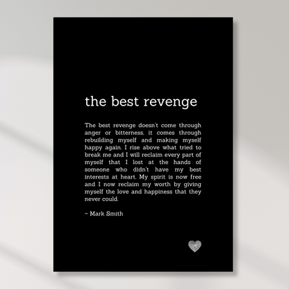 The Best Revenge Affirmation Canvas Wall Art Print