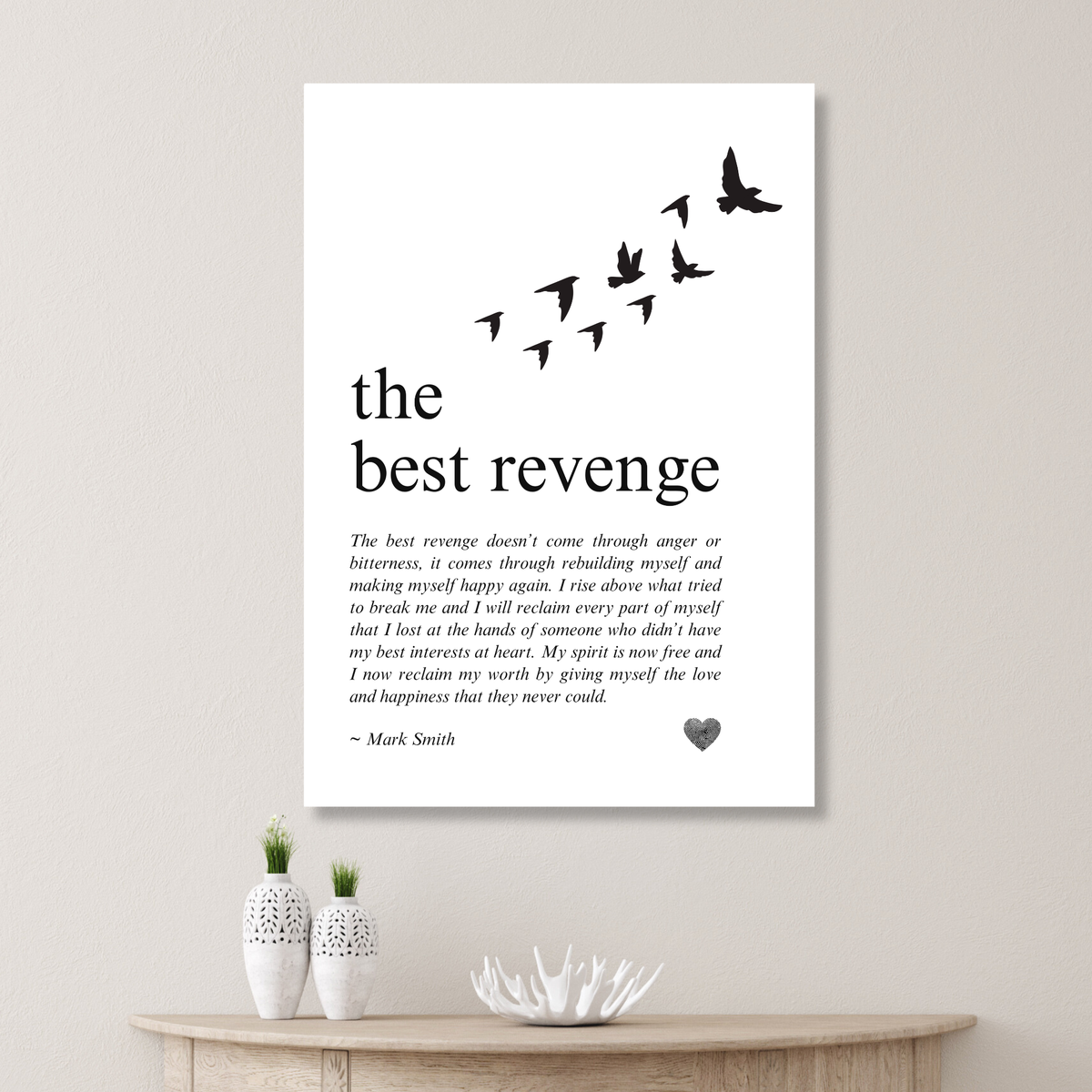 The Best Revenge Affirmation Canvas Wall Art Print