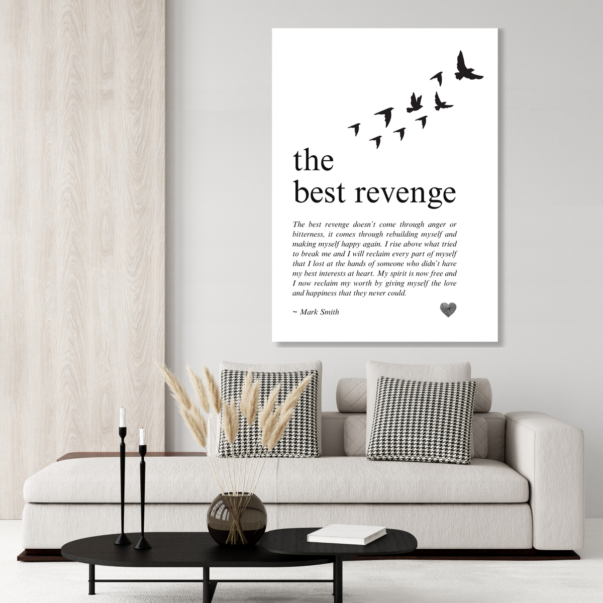 The Best Revenge Affirmation Canvas Wall Art Print
