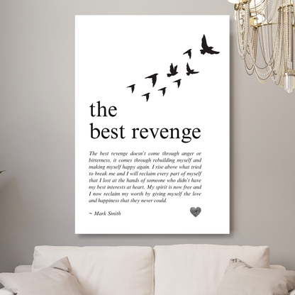 The Best Revenge Affirmation Canvas Wall Art Print