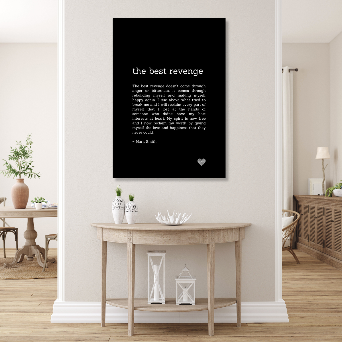 The Best Revenge Affirmation Canvas Wall Art Print