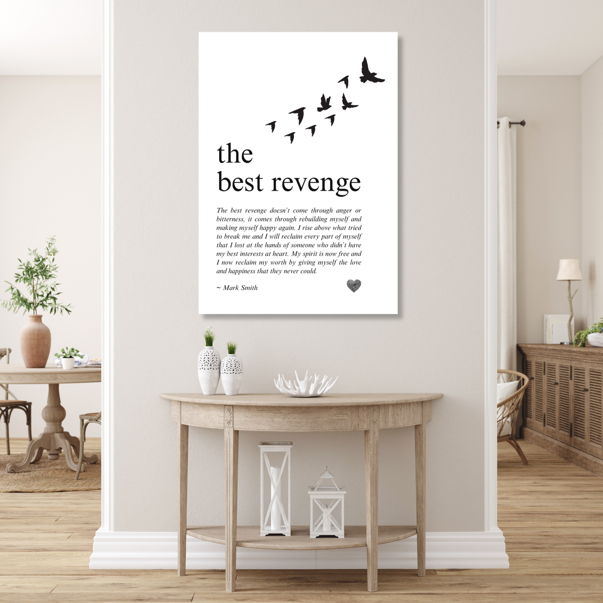 The Best Revenge Affirmation Canvas Wall Art Print