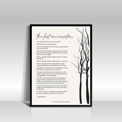 The Last Conversation (Beige) Wall Art Print