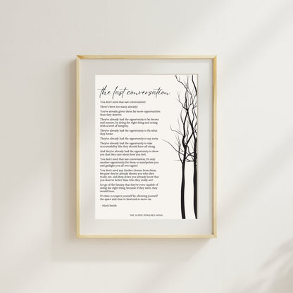 The Last Conversation (Beige) Wall Art Print