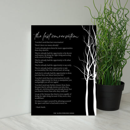 The Last Conversation (Black) Wall Art Print