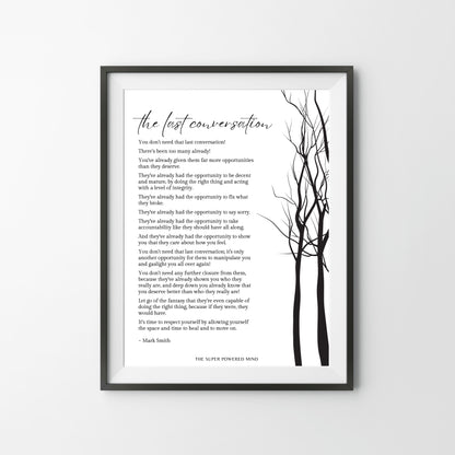 The Last Conversation (White) Wall Art Print