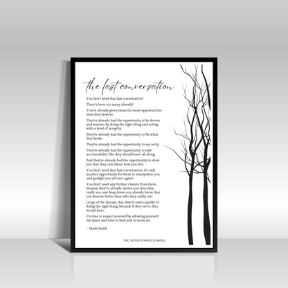 The Last Conversation (White) Wall Art Print