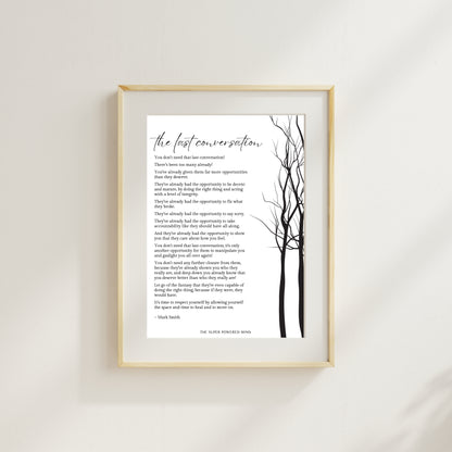 The Last Conversation (White) Wall Art Print