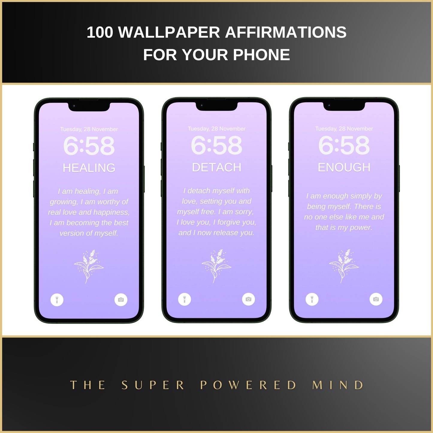 100 Affirmations Wallpapers For Your Phone - Lavender Edition