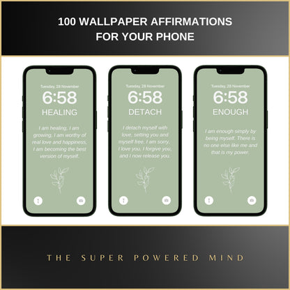 100 Affirmations Wallpapers For Your Phone - Sage Green Edition