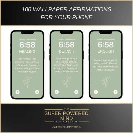100 Affirmations Wallpapers For Your Phone - Sage Green Edition
