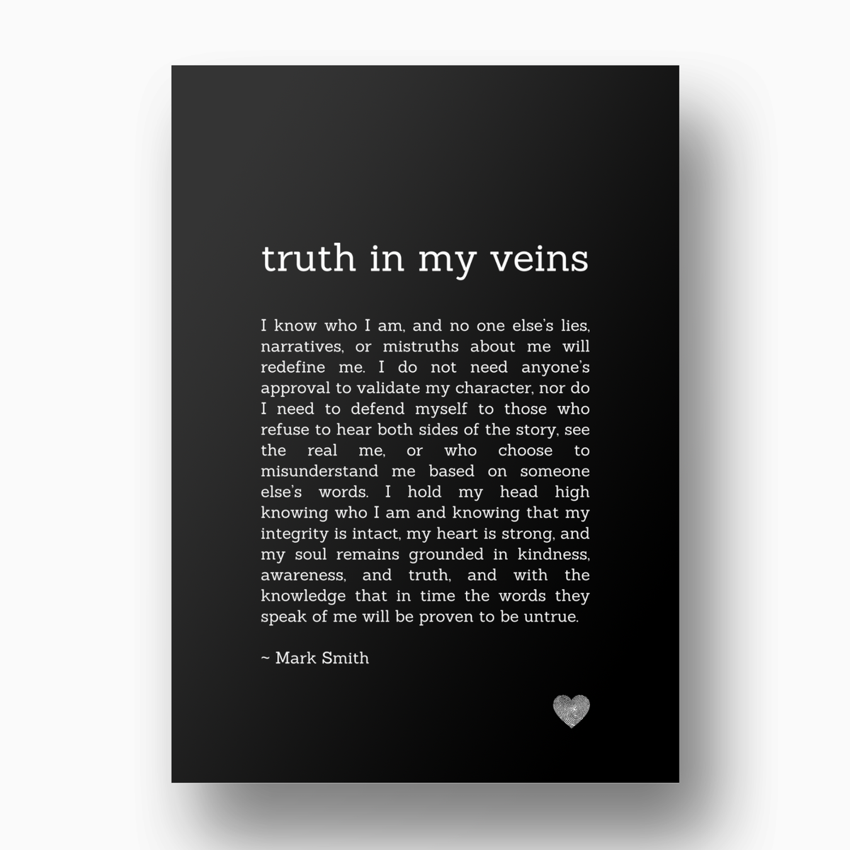Truth In My Veins Affirmation Canvas Wall Art Print
